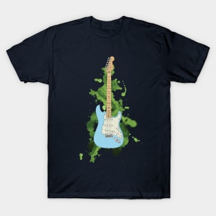 S-Style Electric Guitar Daphne Blue Color T-Shirt